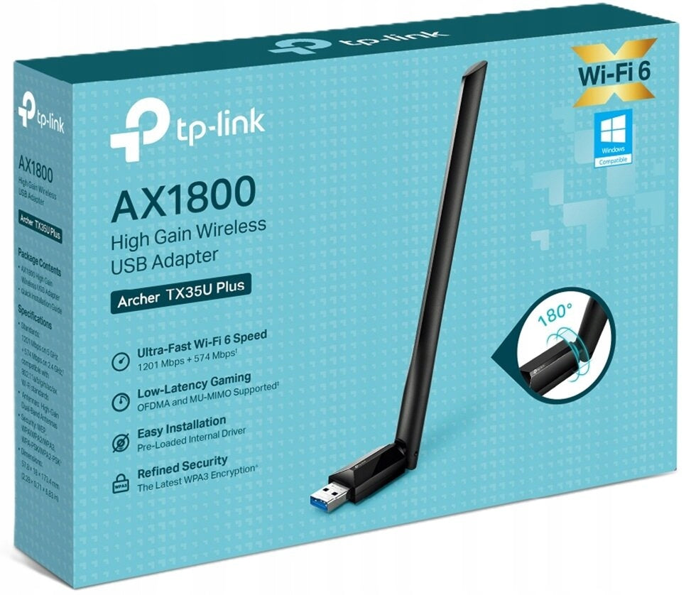Network card TP-LINK Archer TX35U Plus, External, 2.4 / 5 GHz BOAT