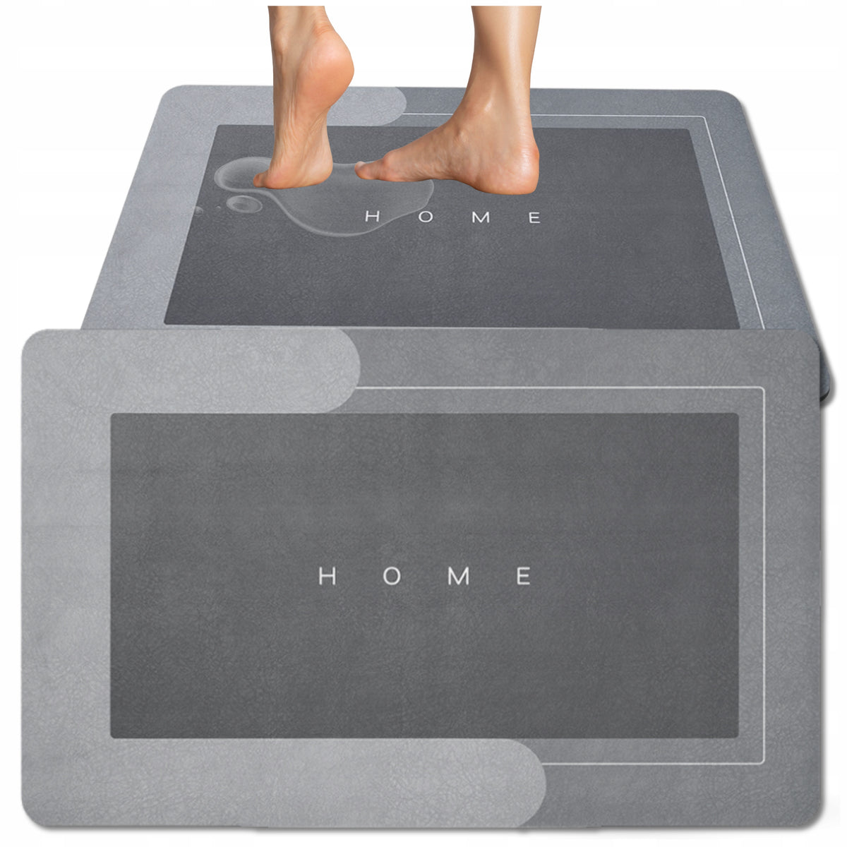 Non-SLIP Bathroom Rug 50x80 cm Grey Absorbent Bathroom Mat Packaging status original
