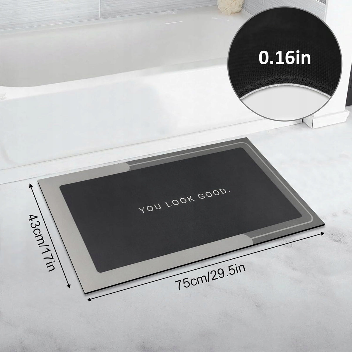 Non-slip quick-drying bathroom mat Manufacturer code APT_AG947B