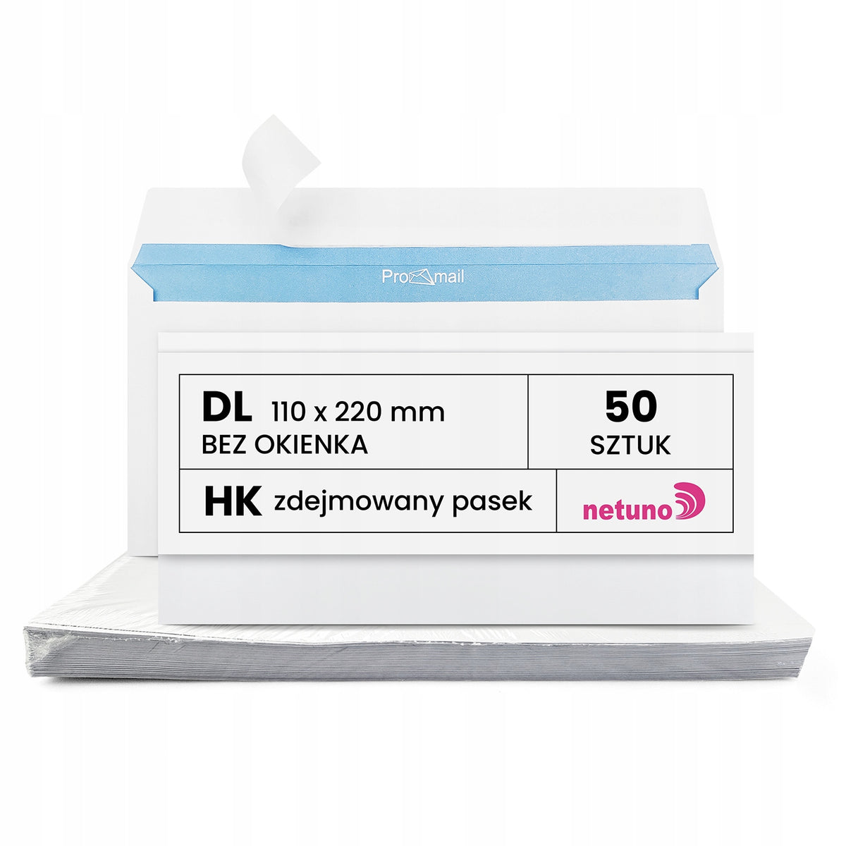 OFFICE ENVELOPES DL HK SELF-ADHESIVE WITH STRIP WHITE FOR CORRESPONDENCE 50 PCS.