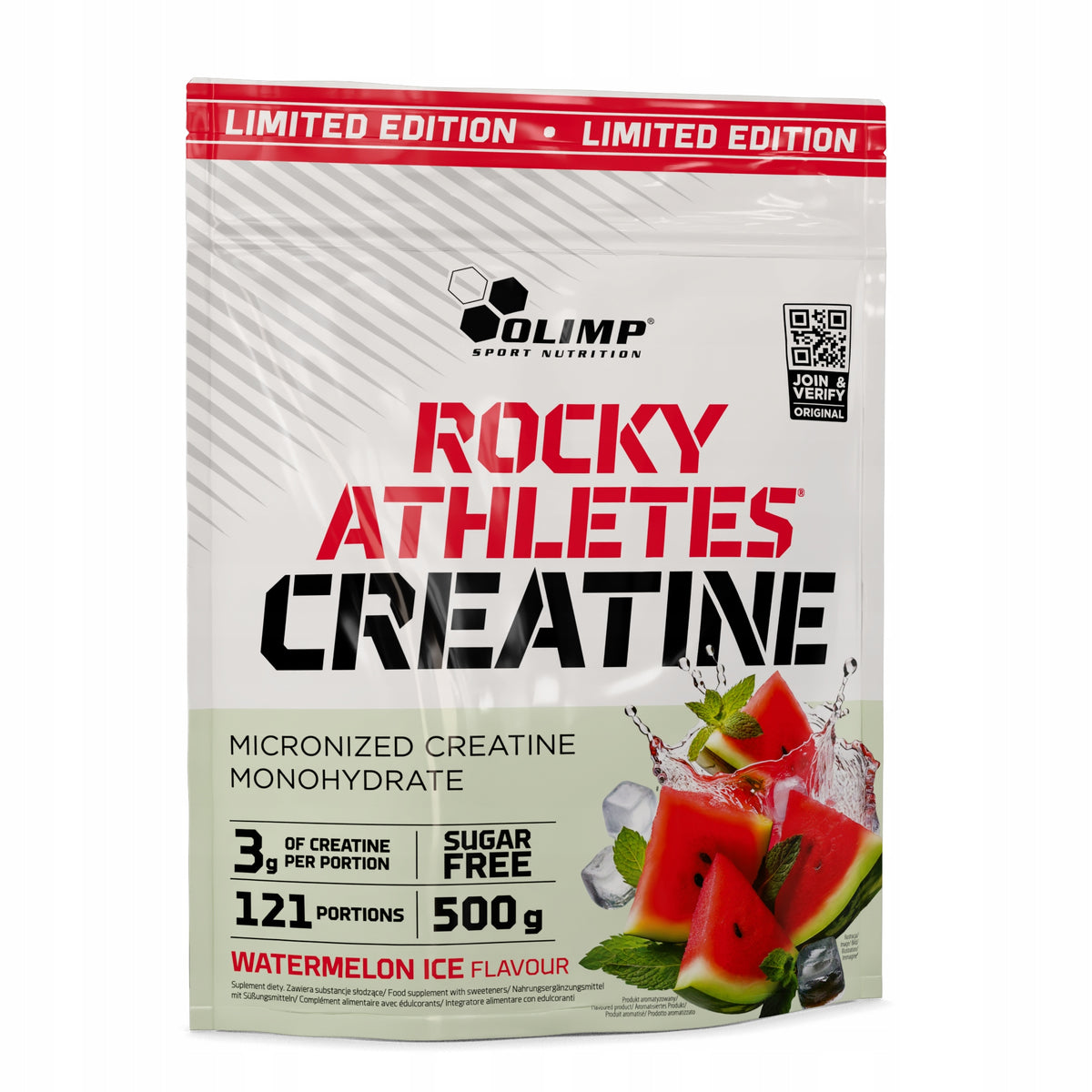 OLIMP ROCKY CREATINE 500g CREATINE MONOHYDRATE WATERMELON MEASURE Packaging status original