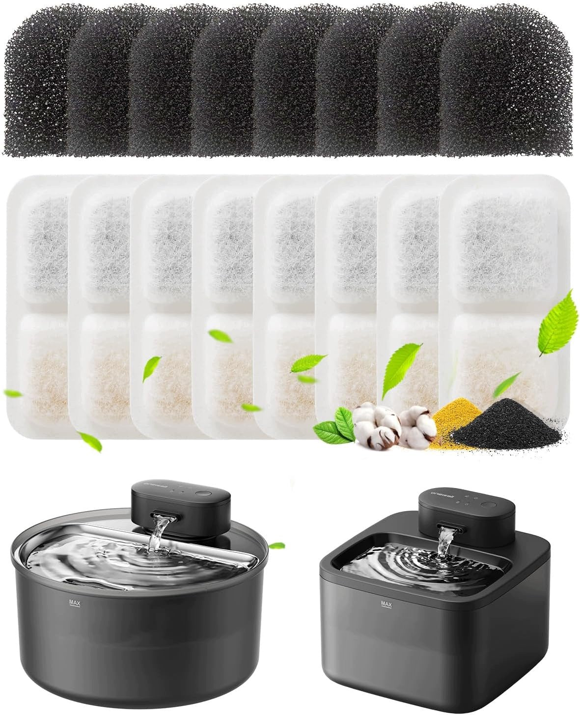 ONEISALL 8-PACK REPLACEMENT FILTERS FOR CAT FOUNTAIN - ACTIVATED CARBON