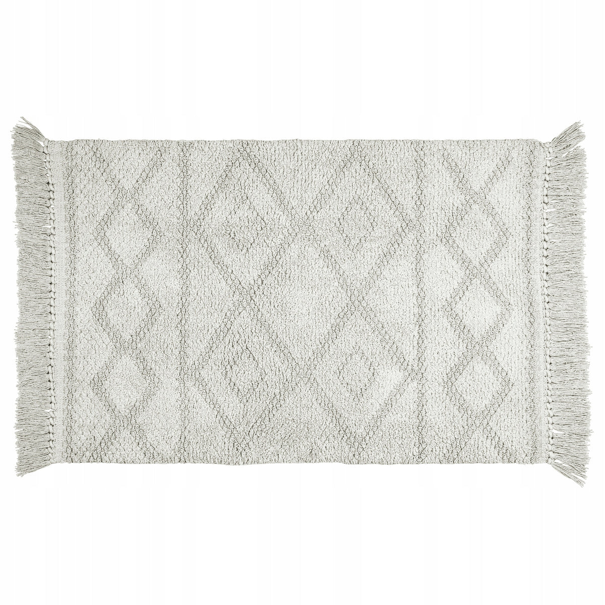 ORGANIC COTTON BATHROOM RUG 60 X 90 CM NON-SLIP GREY Length 90 cm
