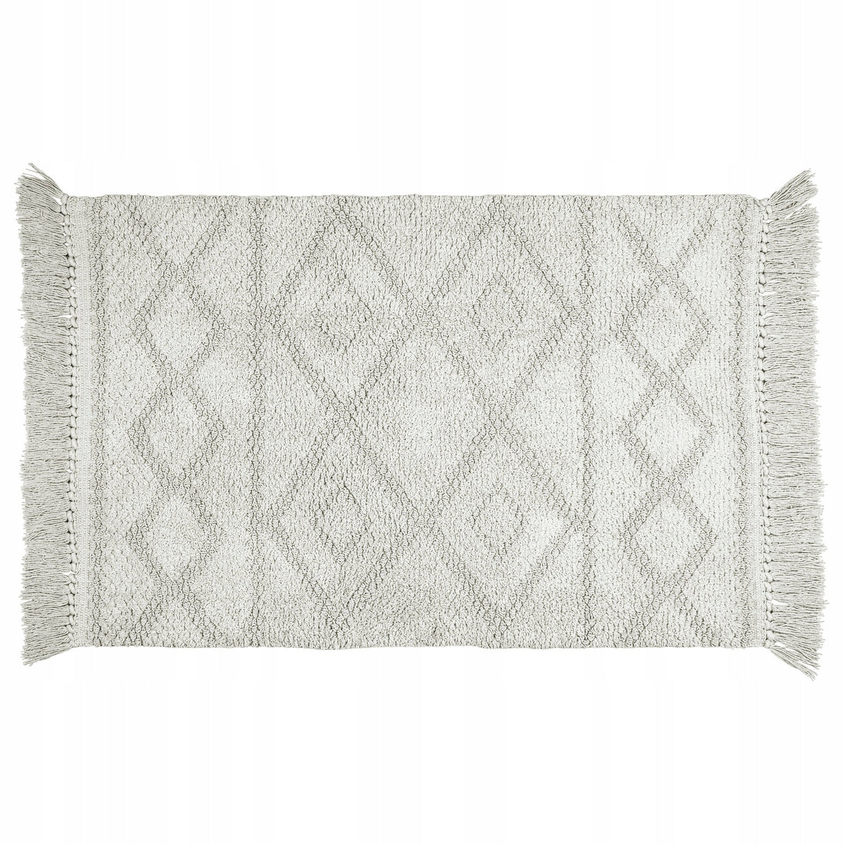 ORGANIC COTTON BATHROOM RUG 60 X 90 CM NON-SLIP GREY