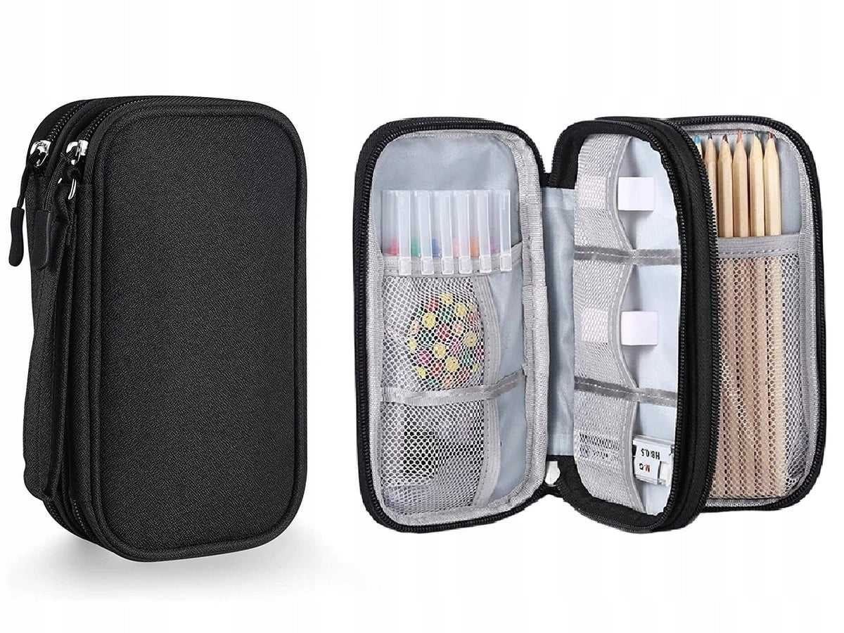 ORGANIZER BLACK TRAVEL USB CHARGER CABLE CASE FOR LOCK Double