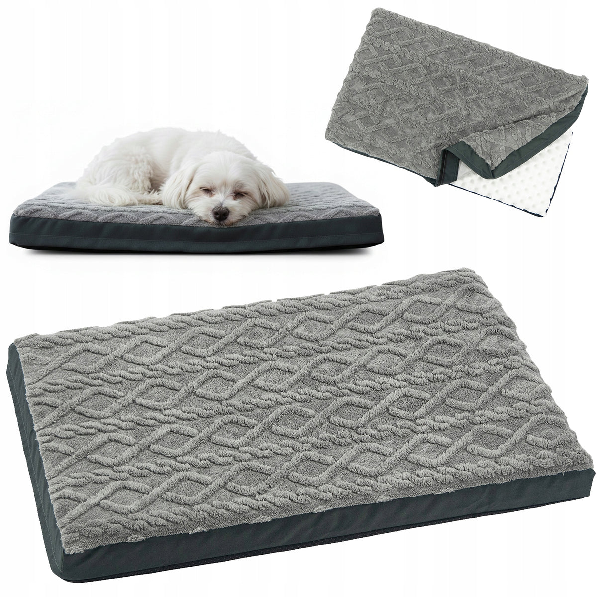ORTHOPEDIC DOG BED MEMORY FOAM M 76x51x8 cm THICK MATTRESS