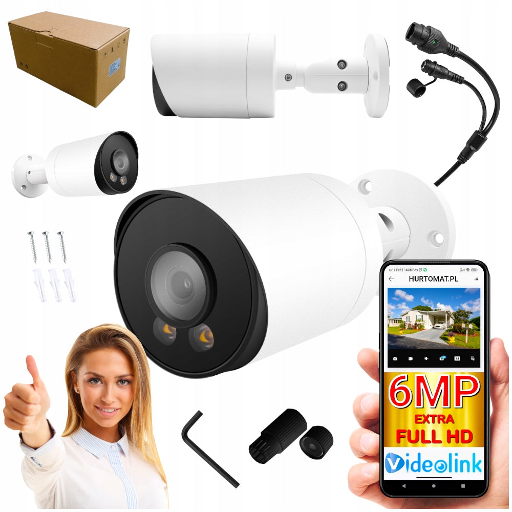 OUTDOOR CAMERA IP 6MP POE LED ONVIF VIDEOLINK