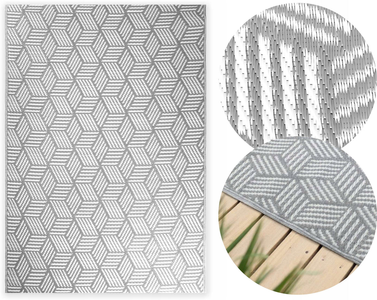 OUTDOOR CARPET FOR TERRACE 160x230 CM MODERN PATTERN WATERPROOF FOR BALCONY