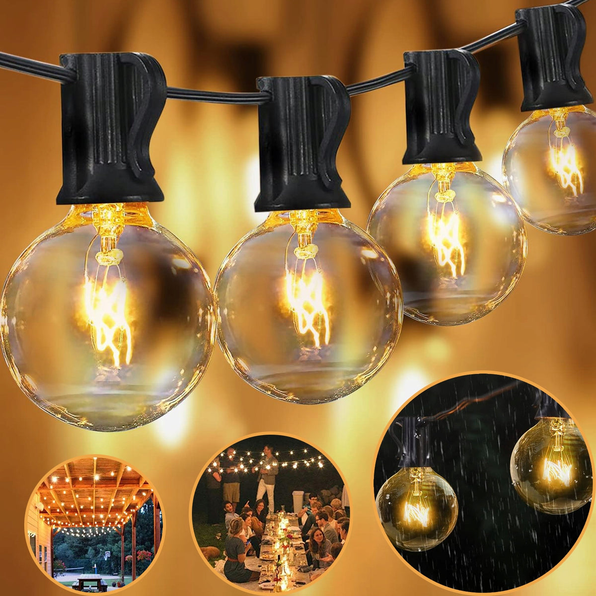 OUTDOOR GARLAND LIGHTS, 25+3, 8M, LED LIGHT CHAINS FOR GARDEN
