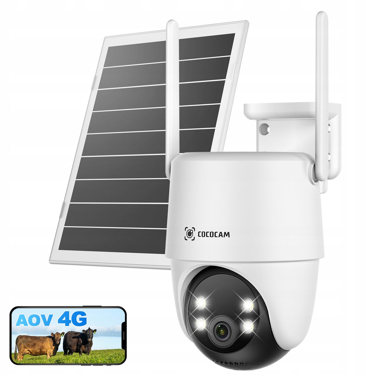 OUTDOOR ROTATING SOLAR CAMERA FOR 4G GSM 2K 24/7 AOV 15000mAh SIM CARD