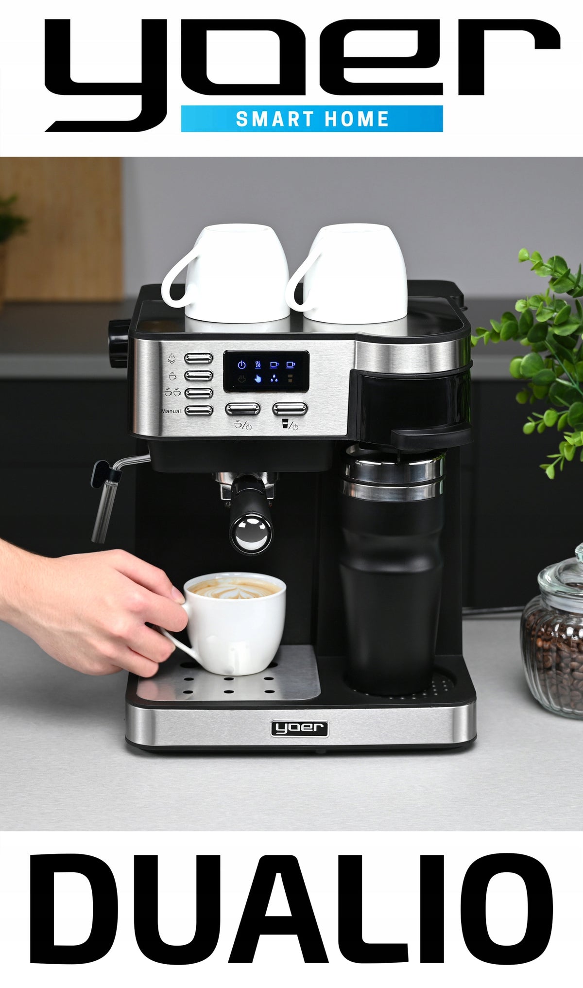 OVERFLOW PRESSURE coffee maker Yoer +Cup Packaging status original
