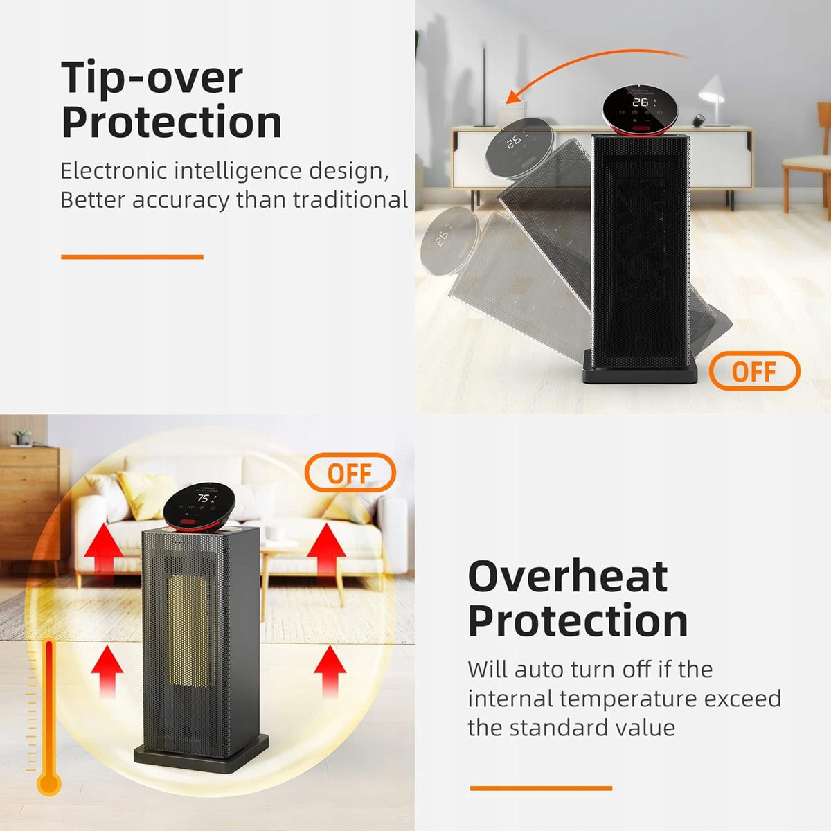 Omisoon Electric Heater Ptc LED 2000 W Packaging status original