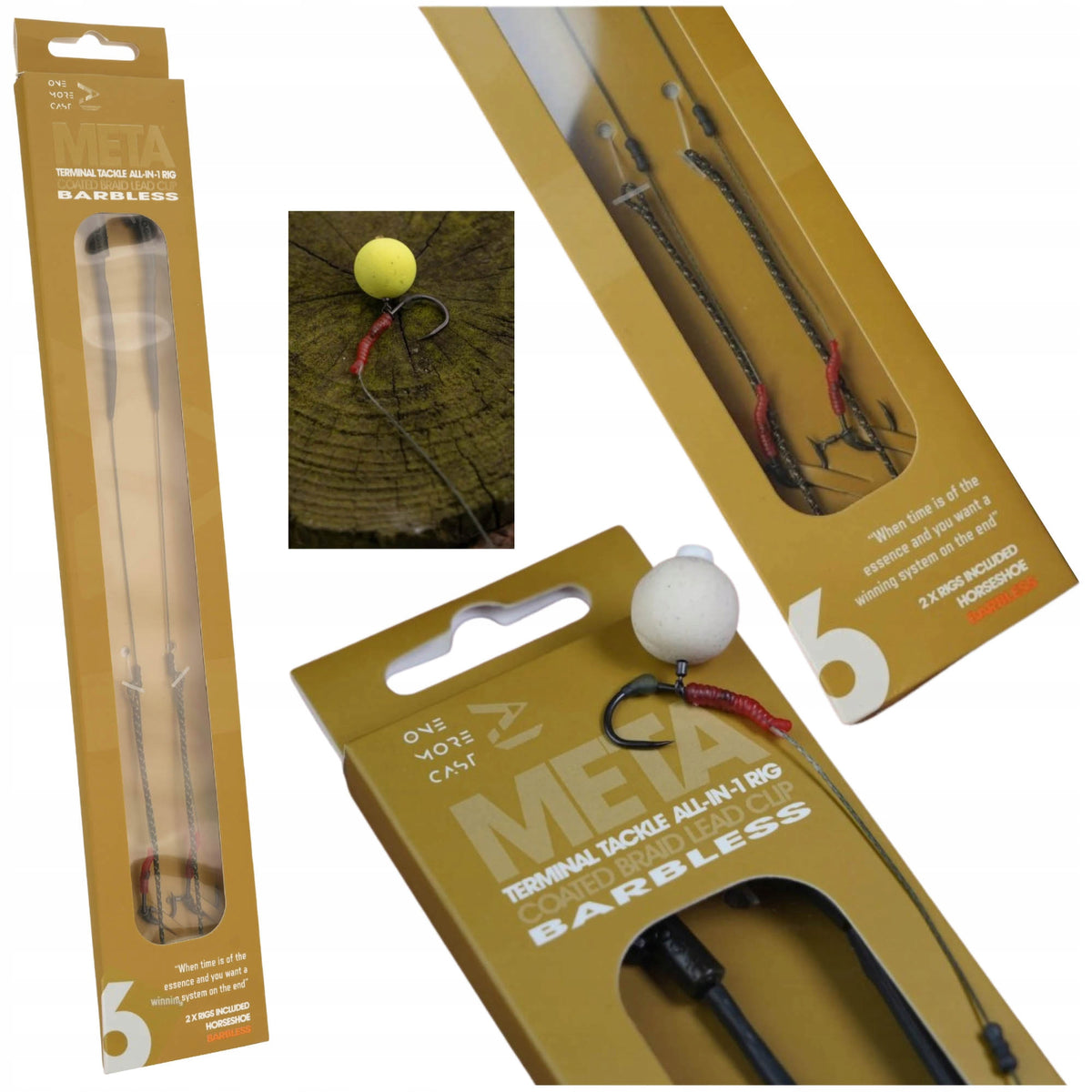 One More Cast Meta Terminal Tackle All in 1 Rig Coated Barbless 6 Leaders