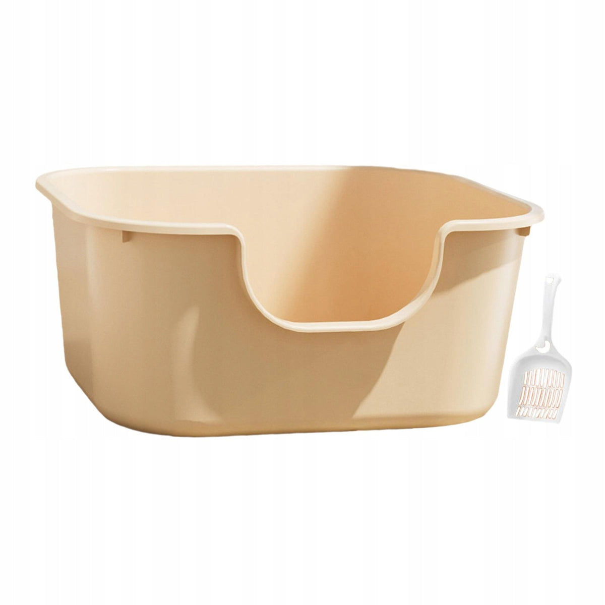 Open Litter Box, Durable Litter Box, Cat Litter Tray, Cat Milk coffee