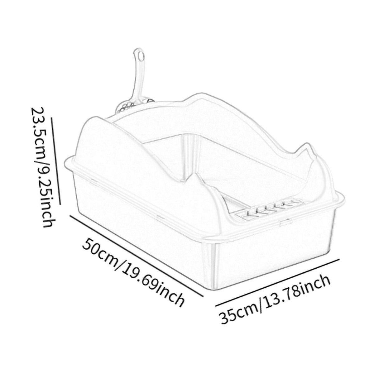 Open Litter Box Kitty Litter Box Pet Sandbox Open Top Deep grey with mat Packaging status original