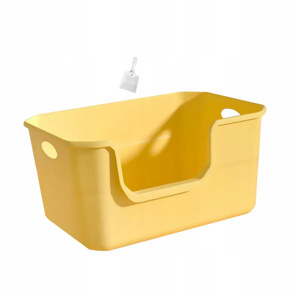 Open Litter Box Portable Anti Splashing Kitten Toilet Cat Sand Box yellow