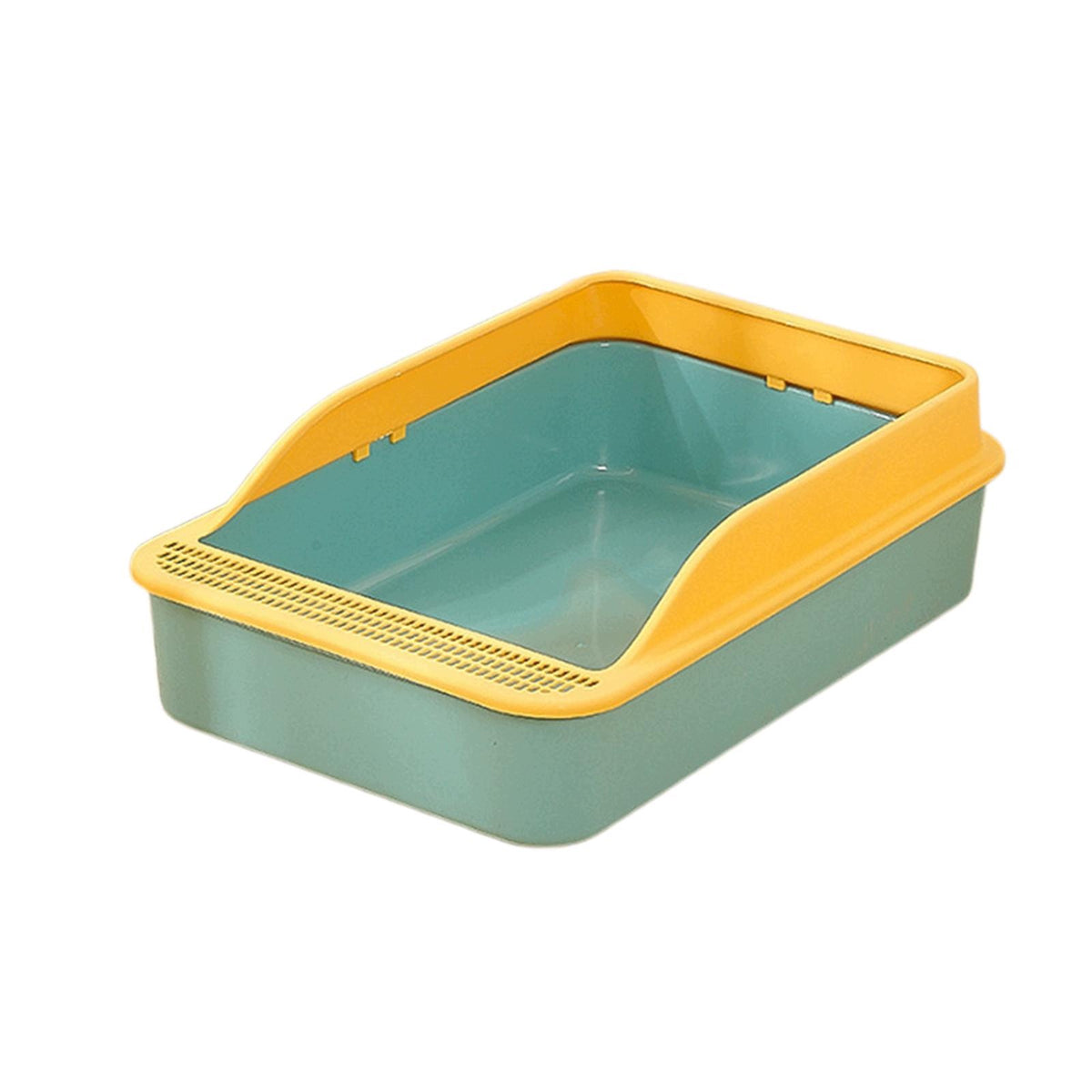 Open Top Box Sturdy Cat Litter Container Pet Litter Tray for Rabbit green M