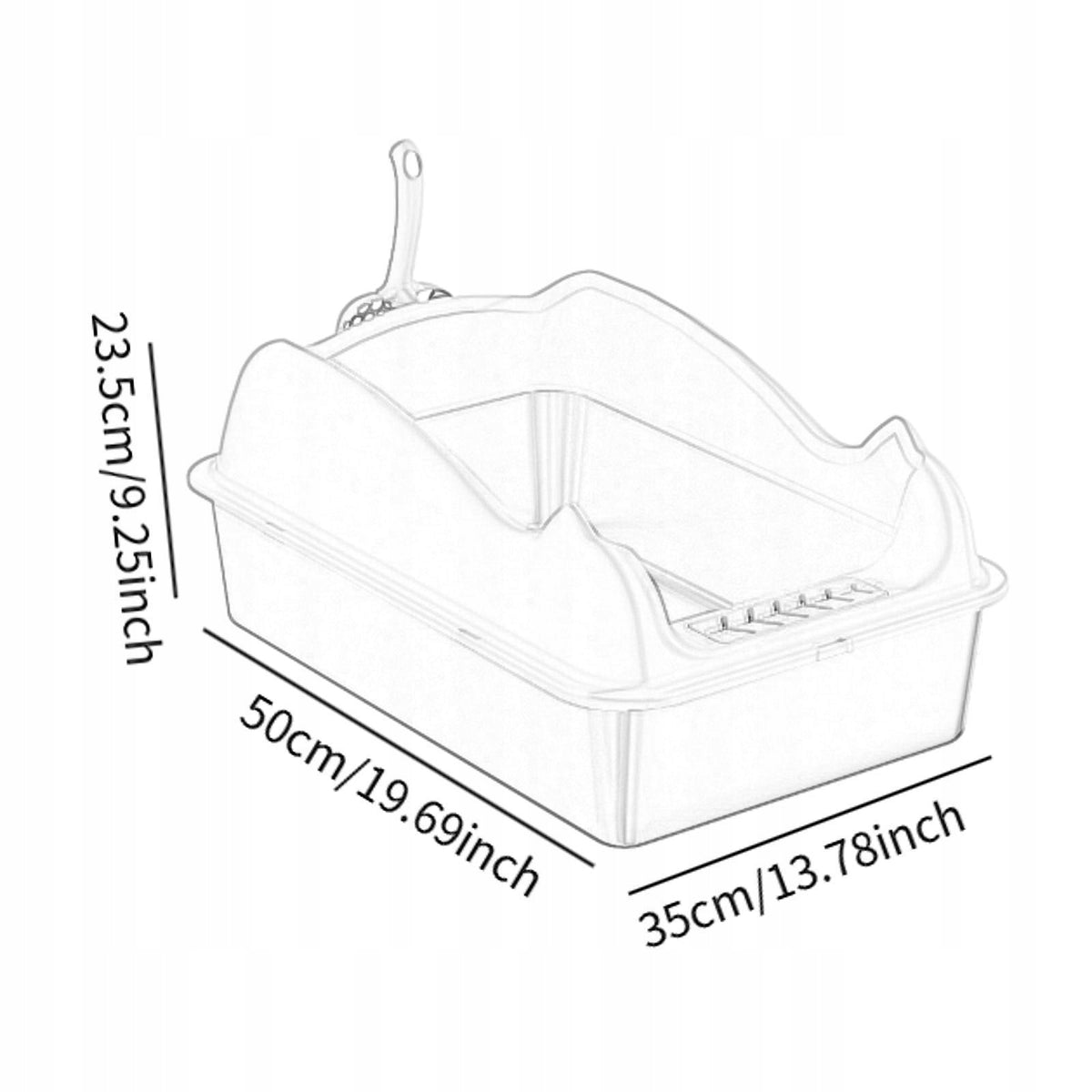 Open Top Pet Litter Box Kitty Litter Box Pet Litter Deep grey with mat Packaging status original