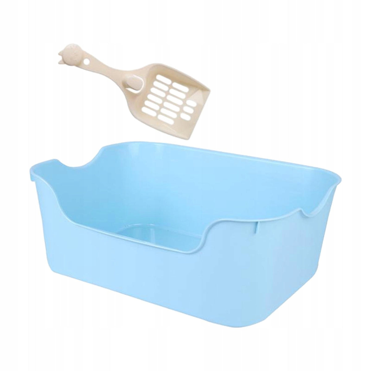 Open Top Pet Litter Tray, Cat Litter Box Portable Large Bedpan Splashproof