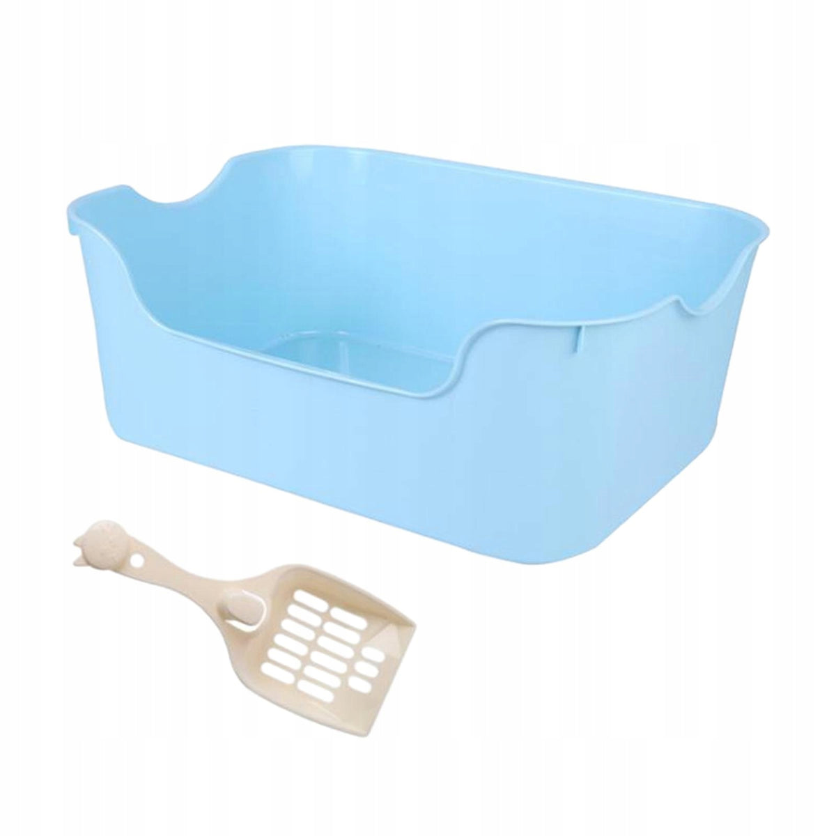 Open Top Pet Litter Tray Portable Splashproof Large Bedpan Cat Litter Box