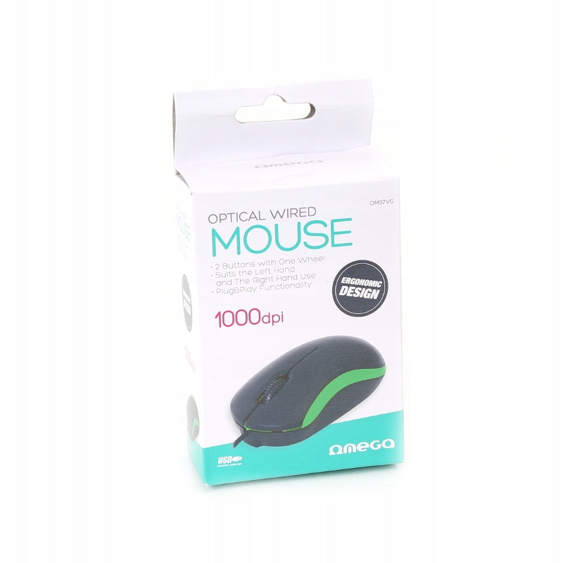 Optical MOUSE OMEGA OM-07 3D 1000DPI GREEN Color green