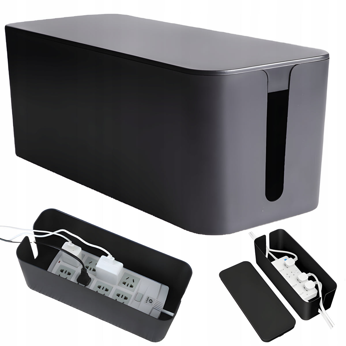 Organizer Extension Cable Container Black - S Box