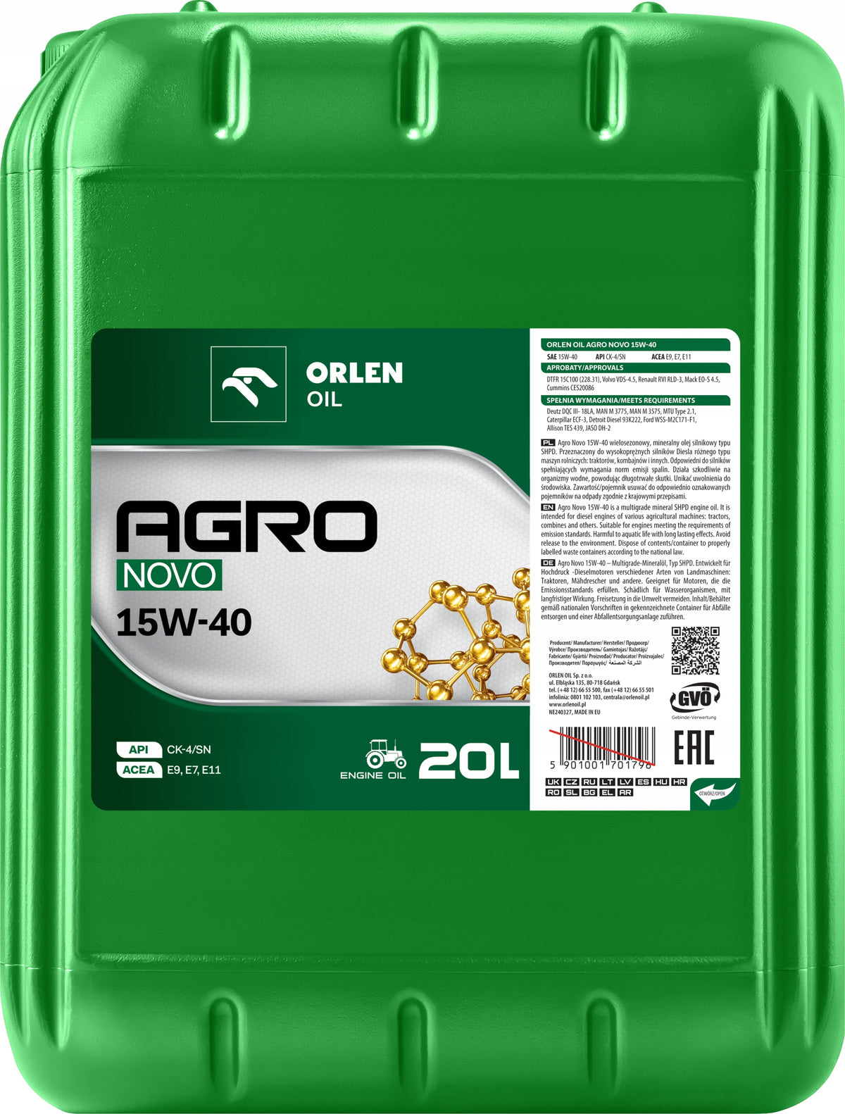 Orlen Oil Agro Novo 15W-40 - 20L