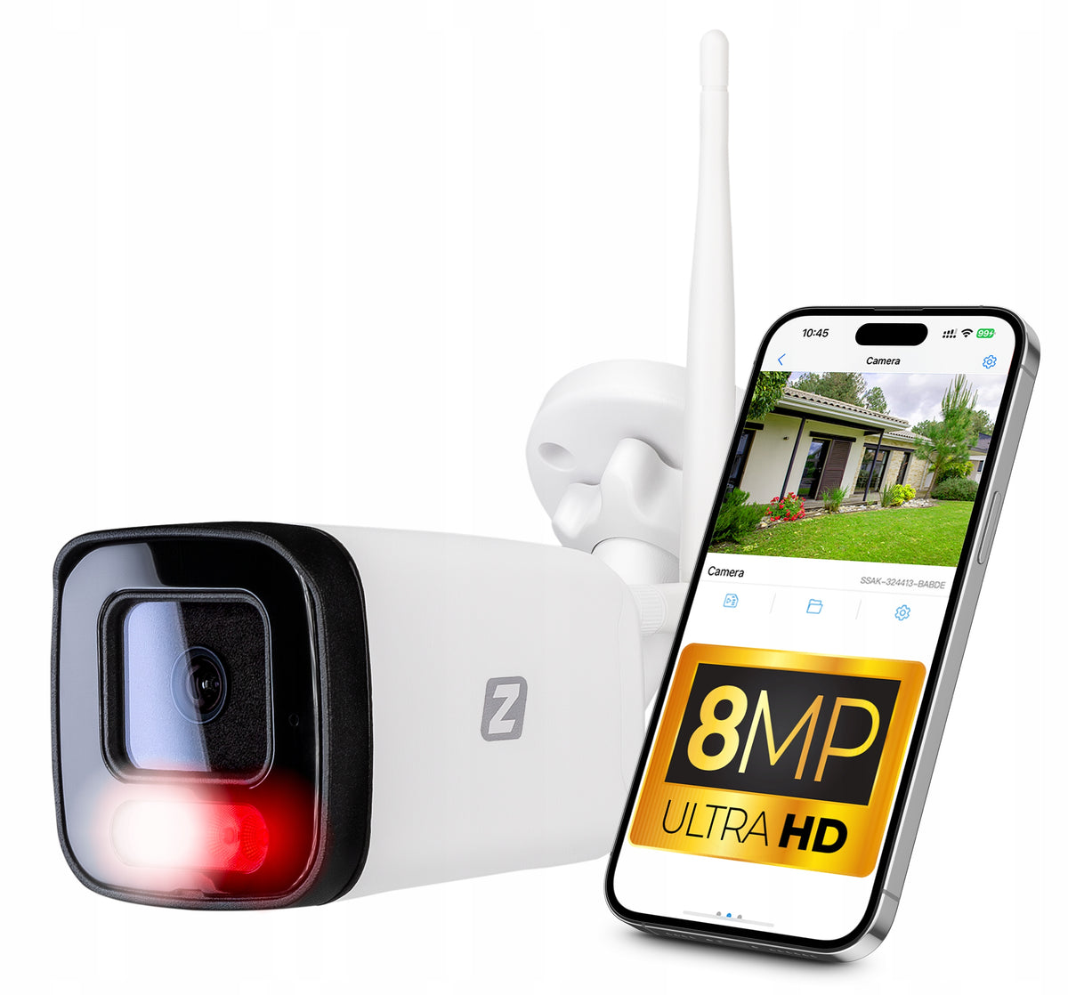 Outdoor Camera Tubular IP WiFi 8MPx Notifications, Audio 4xZOOM METAL