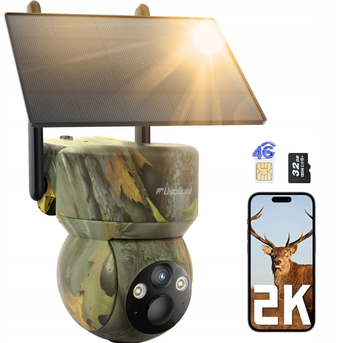 Outdoor IP Camera for SIM Card 4G BATTERY 3Mpx 2K SMART Live Preview