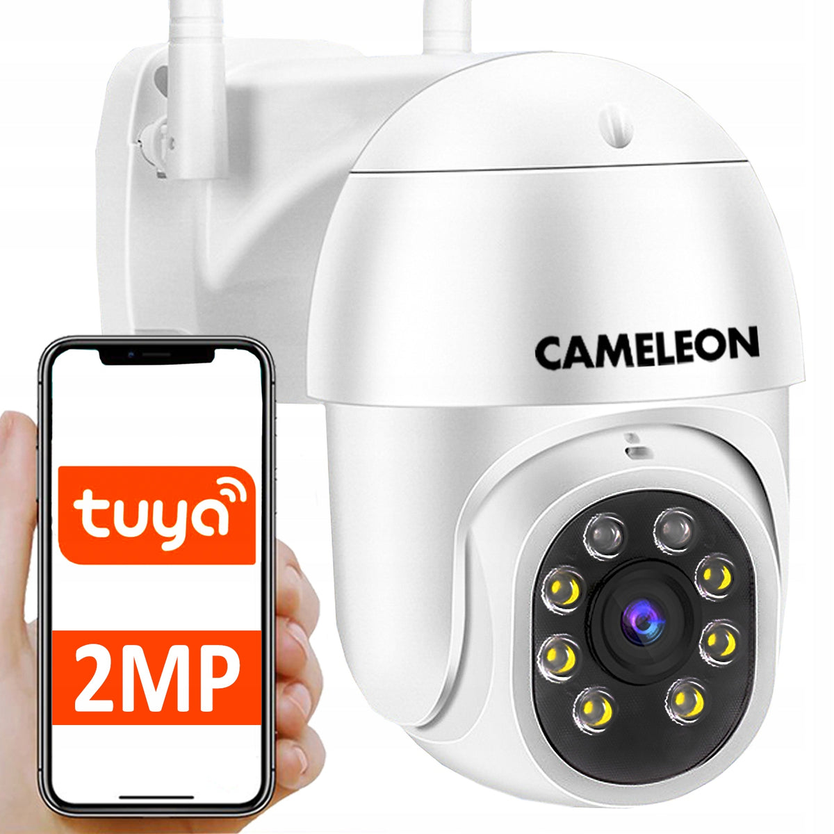 Outdoor MONITORING CAMERA 2MPX Rotating WiFi Tuya LED Alarm App