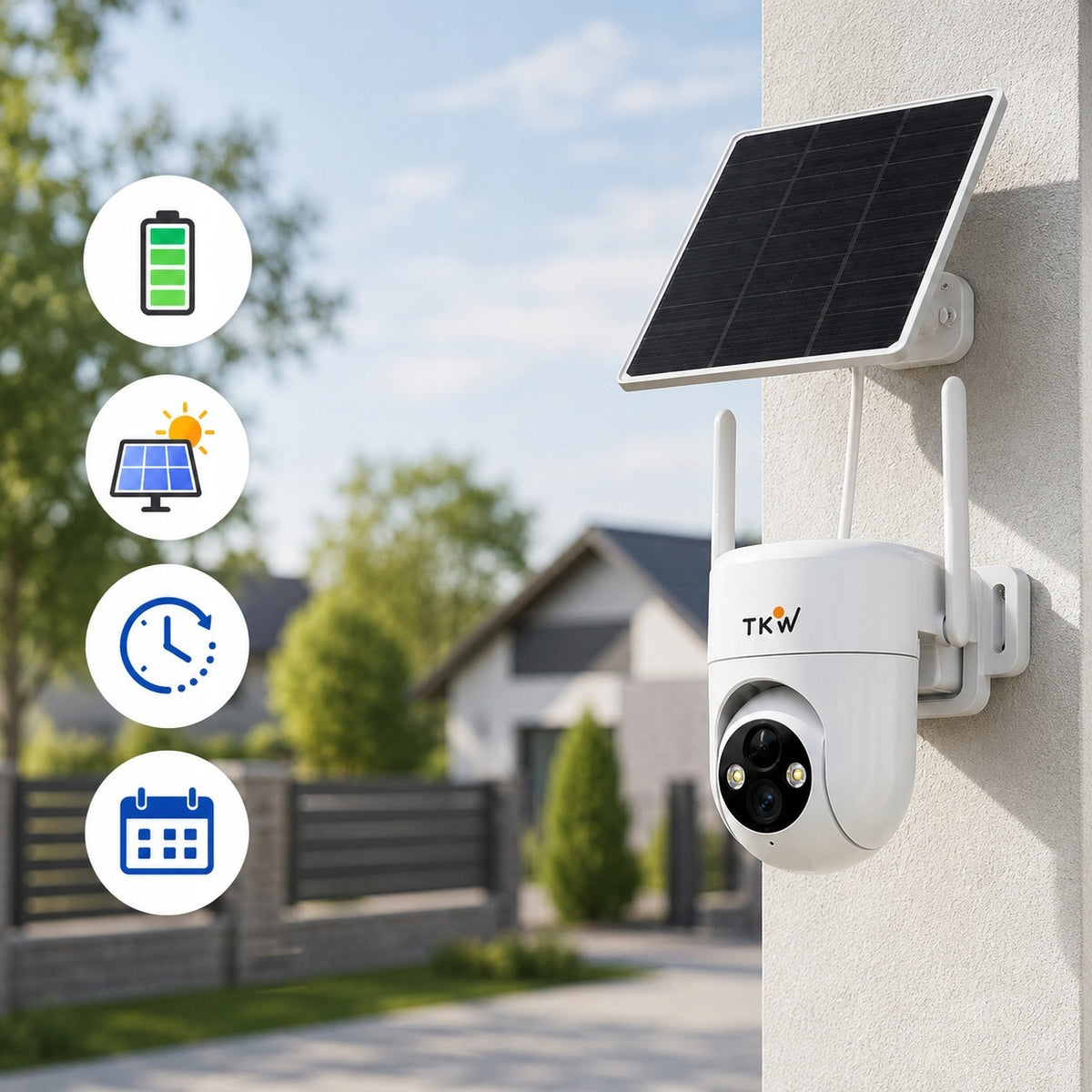 Outdoor Solar Camera WiFi 4MP Rotating PTZ IP65 Panel Motion Detection Packaging status original