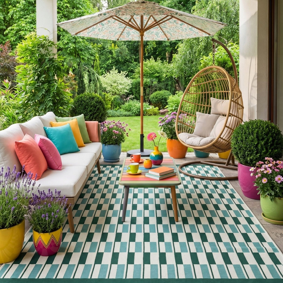 Outdoor Terrace Rug 120x170 Waterproof Terrace Rug for Balcony String Packaging status original