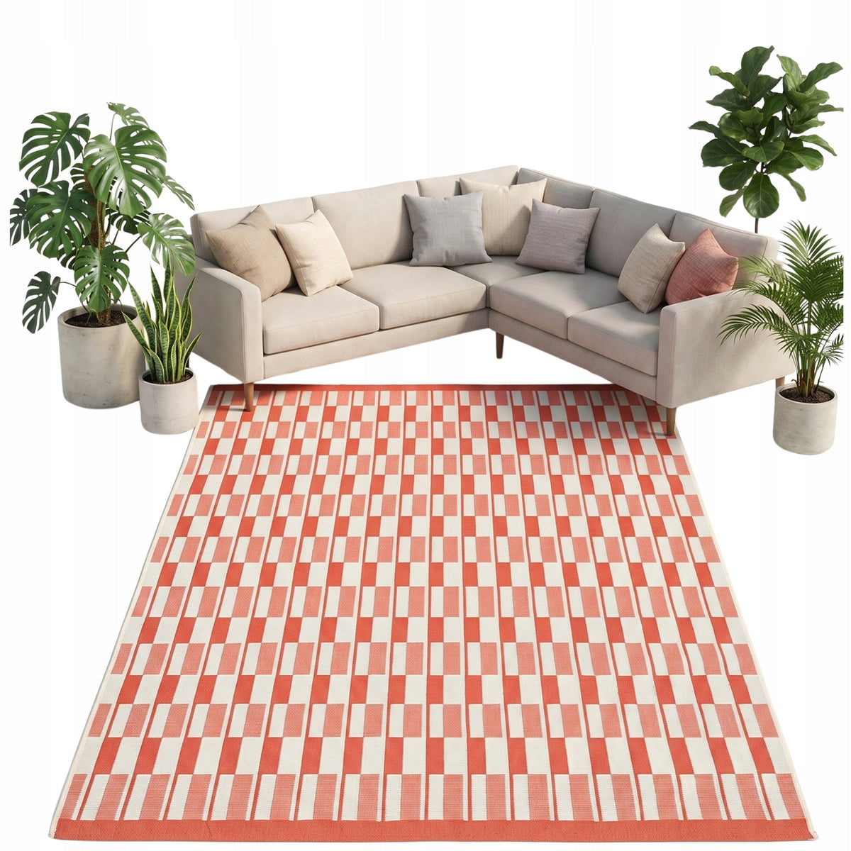 Outdoor Terrace Rug 160x220 Waterproof Terrace Rug for Balcony String