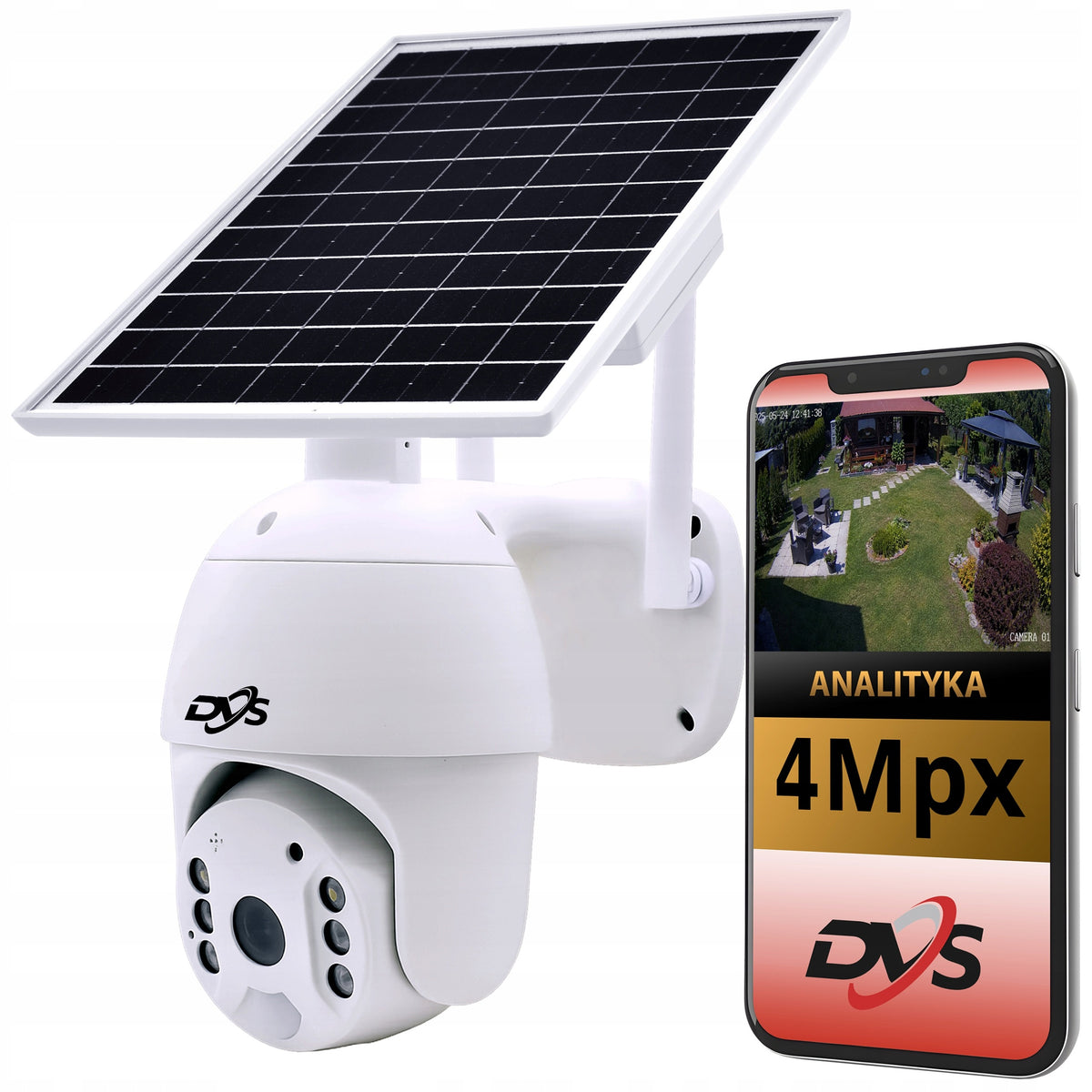 Outdoor WIFI SOLAR ROTARY Camera 4 MPX DURABLE SOLAR BATTERY DVS