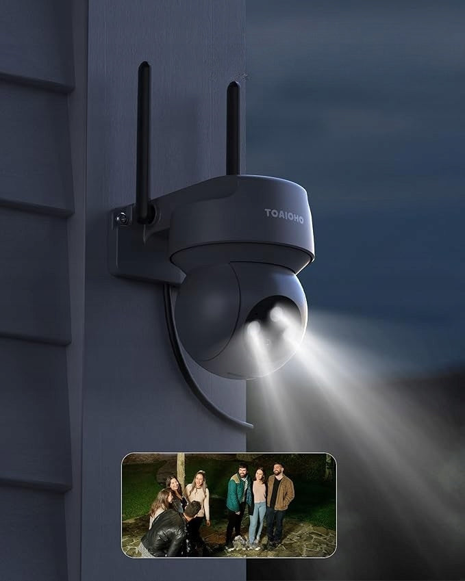 Outdoor WiFi Cameras 2K PTZ IP66 2pcs TOAIOHO Rotation 355° Alarm Manufacturer code 652137