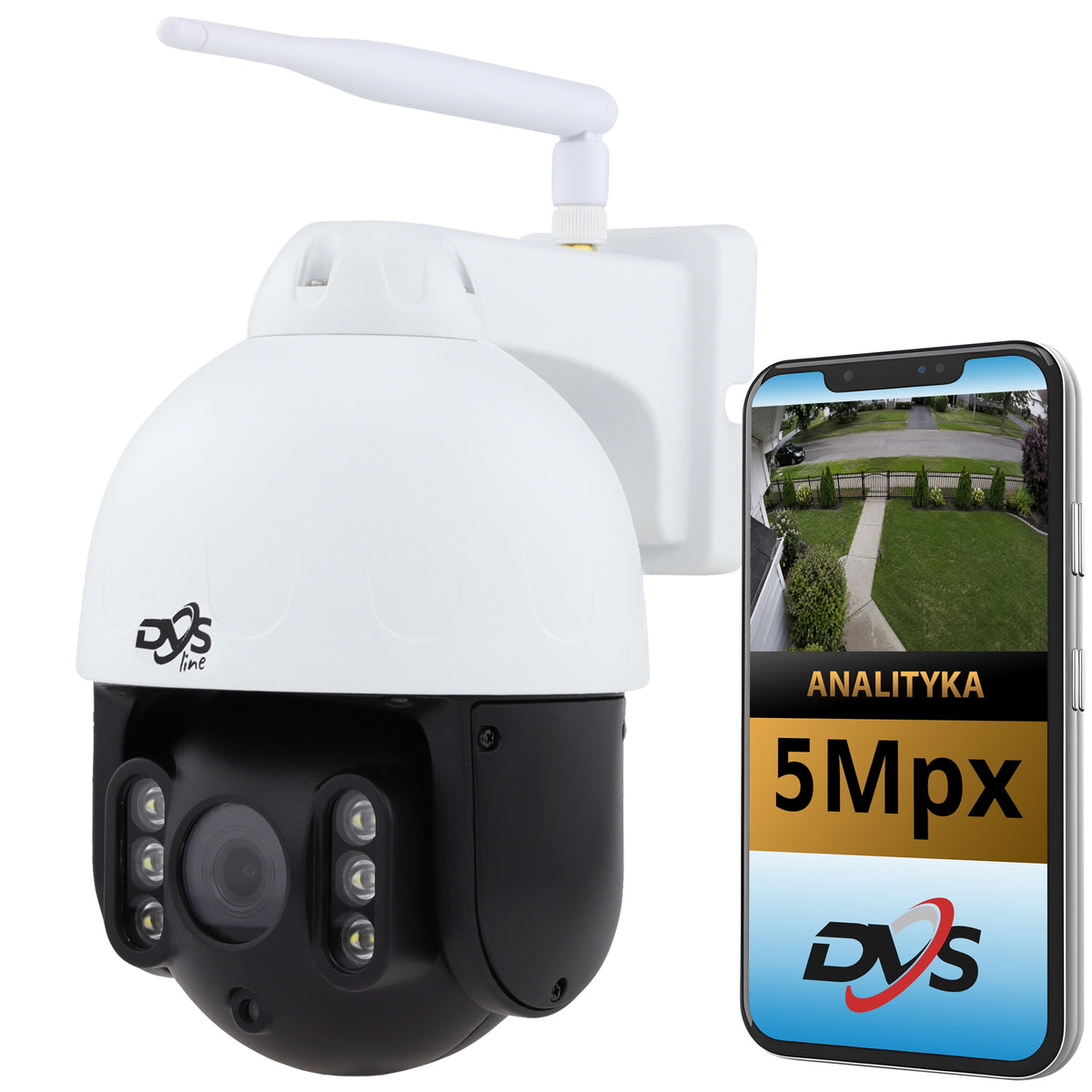 Outdoor Wireless WiFi Camera Rotating IP 5Mpx Monitoring DVS LED IR