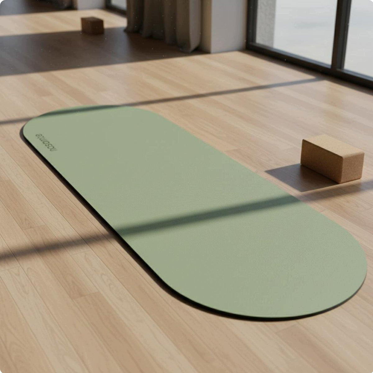 Oval Exercise Mat Long Lasting Exercise Mat Heavy Duty Green 60*180cm