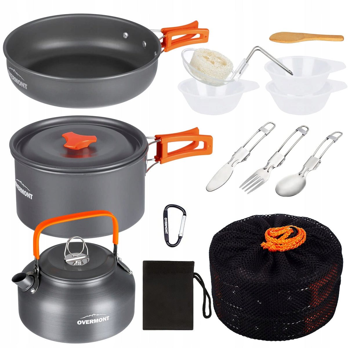Overmont hiking set pot kettle pan