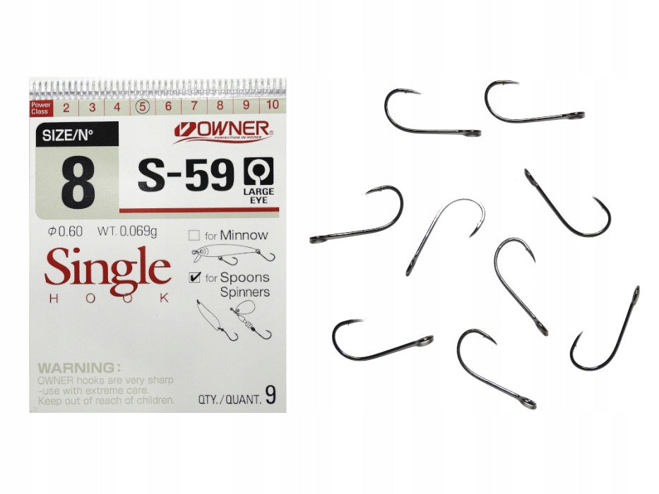 Owner Hook S-59 Large Eyelet #8 / 9pcs.