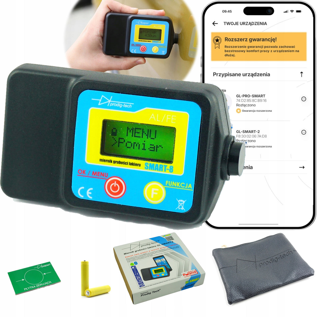 PAINT THICKNESS METER TESTER SMART 8 GL-SMART-8 APPLICATION Android iOS