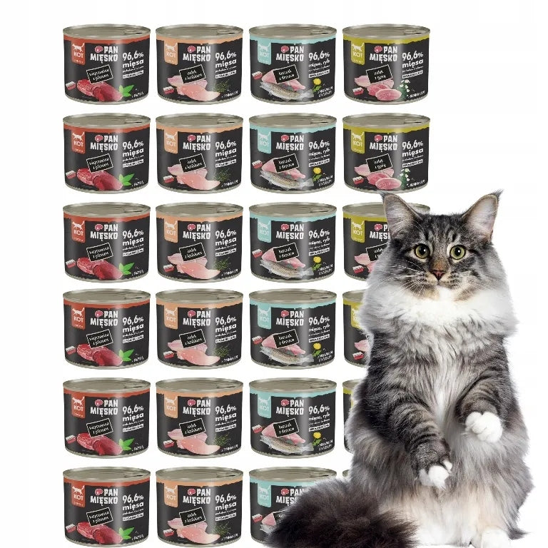 PAN MIĘSKO SEA CAT FOOD MIX OF FLAVORS 24x200 Manufacturer code PAN MIĘSKO Karma mokra dla kota 200g