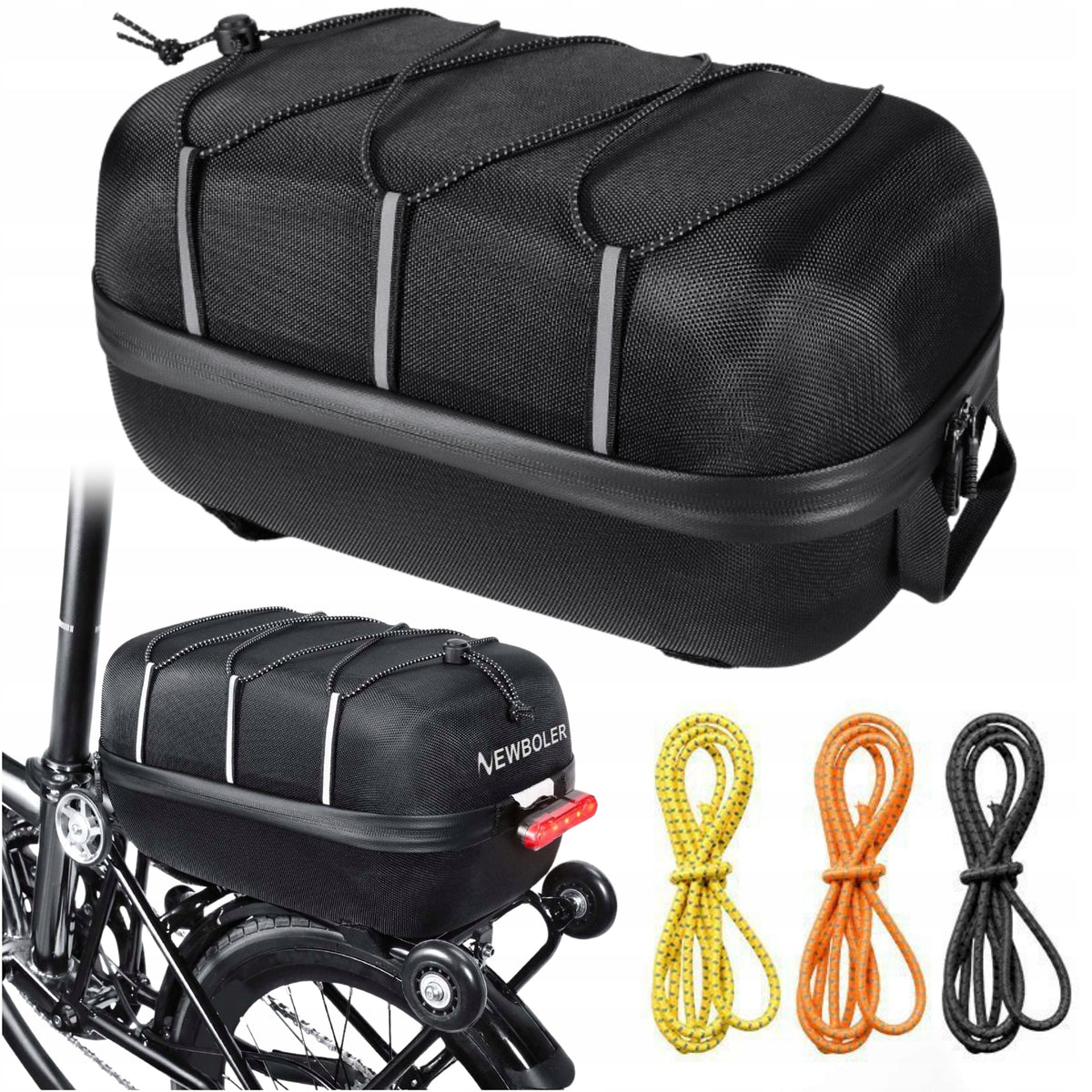 PANNIER FOR RACK BICYCLE BASKET CAPACIOUS CASE WITH ELASTIC BAND 10L