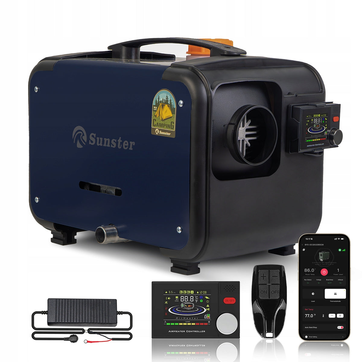 PARKING HEATER 8KW 12/24V 230V WEBASTO WITH VENTILATION AND START/STOP BT