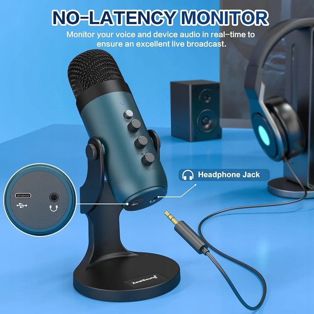 PC Microphone, USB Condenser Microphone for Mac Gaming, PS4/5 Packaging status original