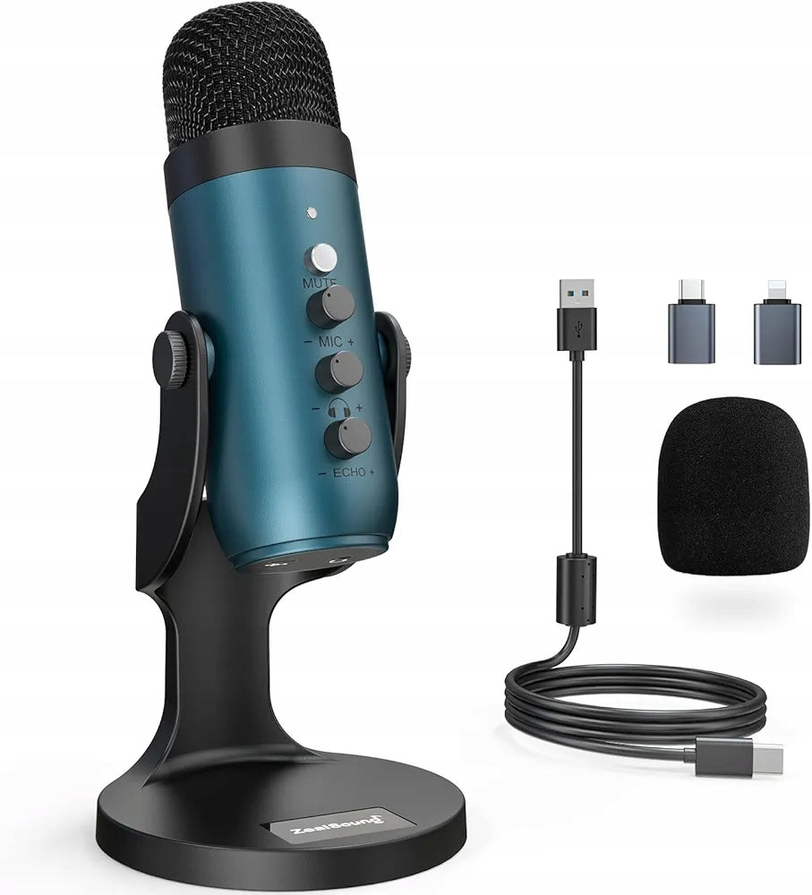 PC Microphone, USB Condenser Microphone for Mac Gaming, PS4/5