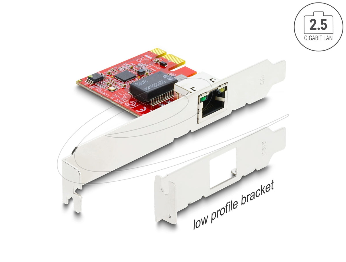 PCIe x1 1x RJ45 2,5 Gigabit LAN Intel i225 NBASE-T Low Delock 90100