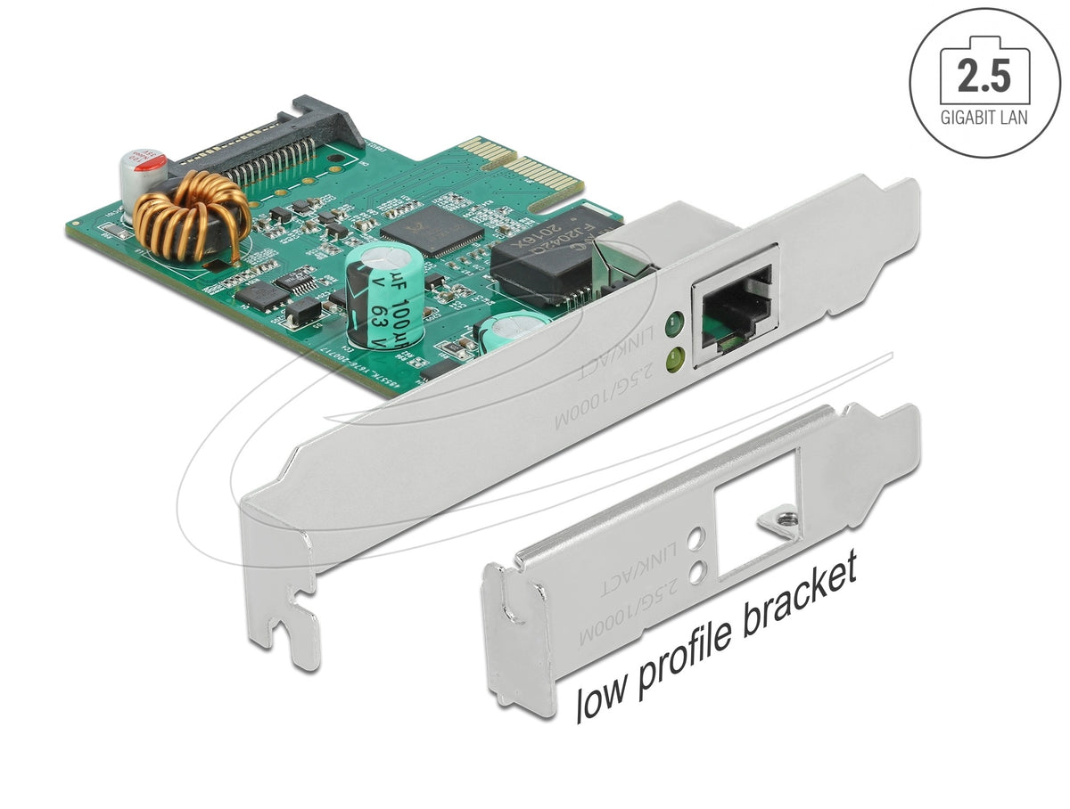 PCIe x1 1x RJ45 2,5 Gigabit LAN PoE+ Delock 89139