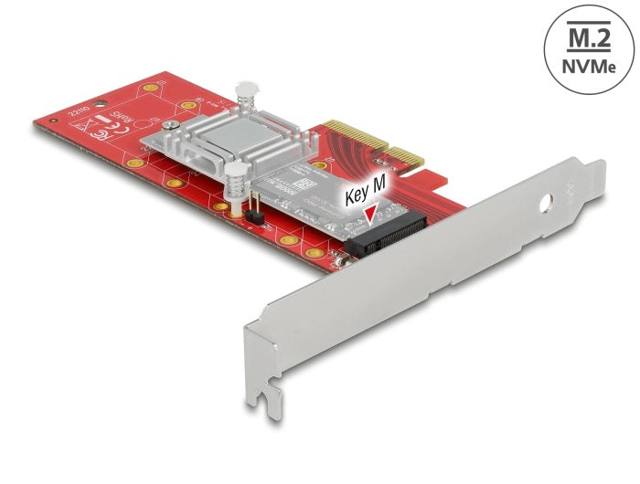 PCIe x4 1x NVMe M.2 Key M 110mm Card with Low Profile Heatsink Delock 89577