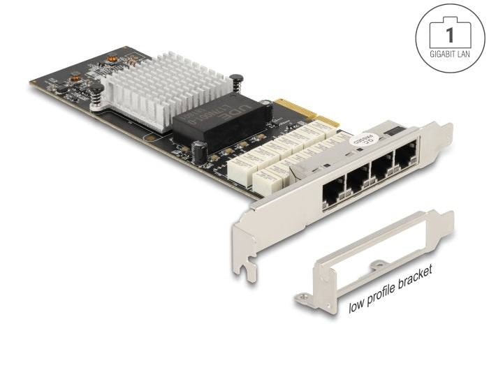 PCIe x4 4x RJ45 Gigabit LAN Bypass i350 Delock 88610
