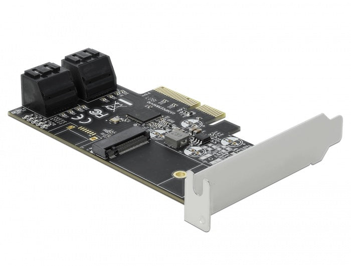 PCIe x4 4x SATA + 1x M.2 Key B Low Profile Delock 90396